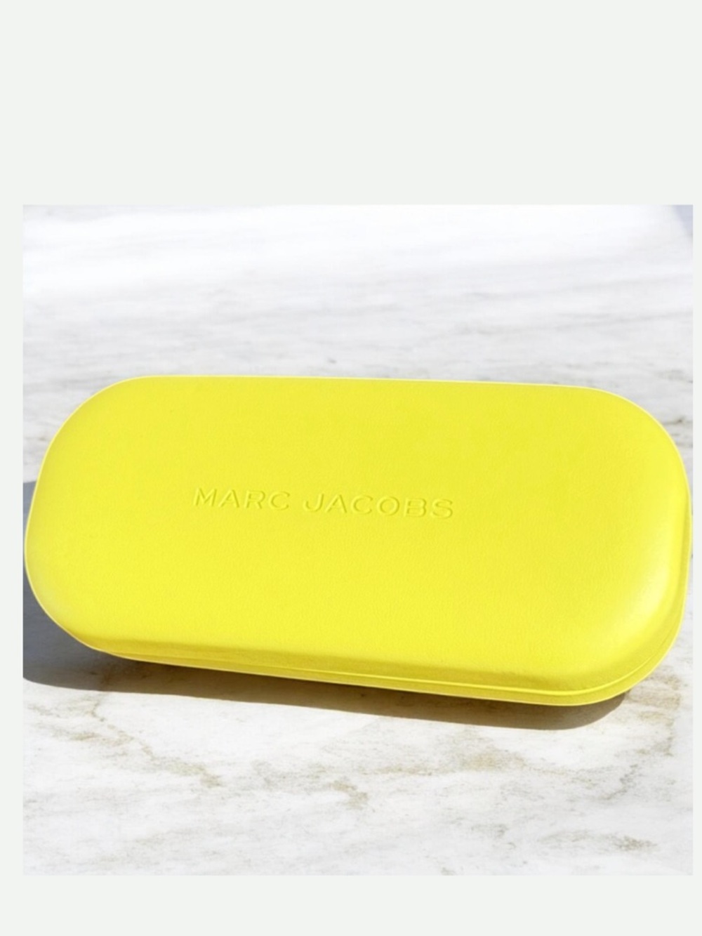 Marc Jacobs • Bright Yellow Hardshell Eye Glass Case & Microfiber Cloth